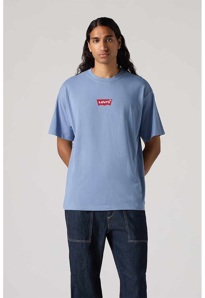 Tricou lejer din bumbac Vintage - Albastru pastel