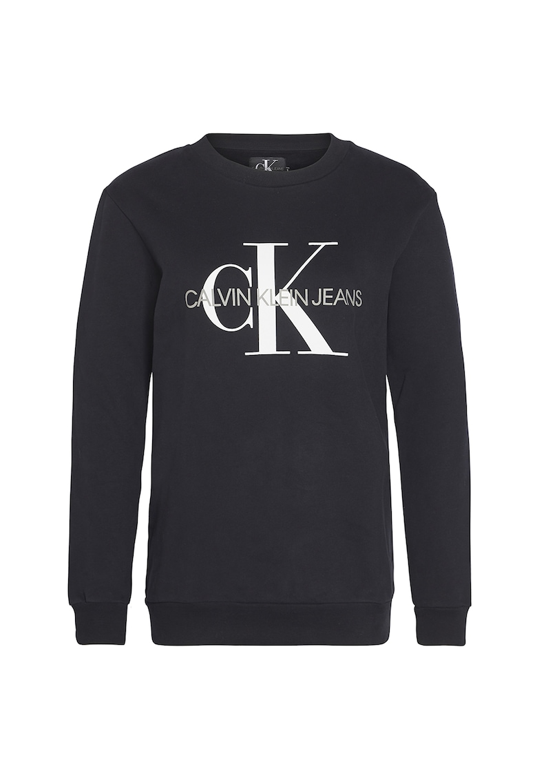 Bluza sport cu imprimeu logo 1 - Alb/Negru