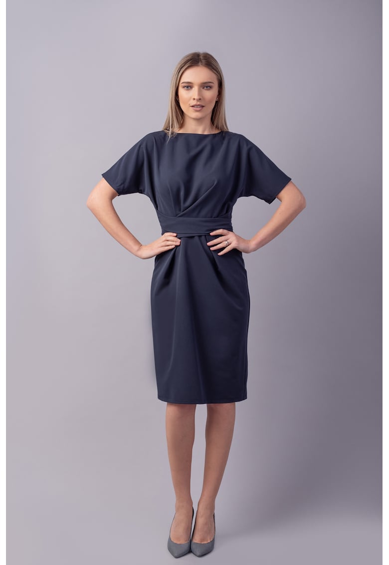 Rochie cu cordon in talie - Bleumarin