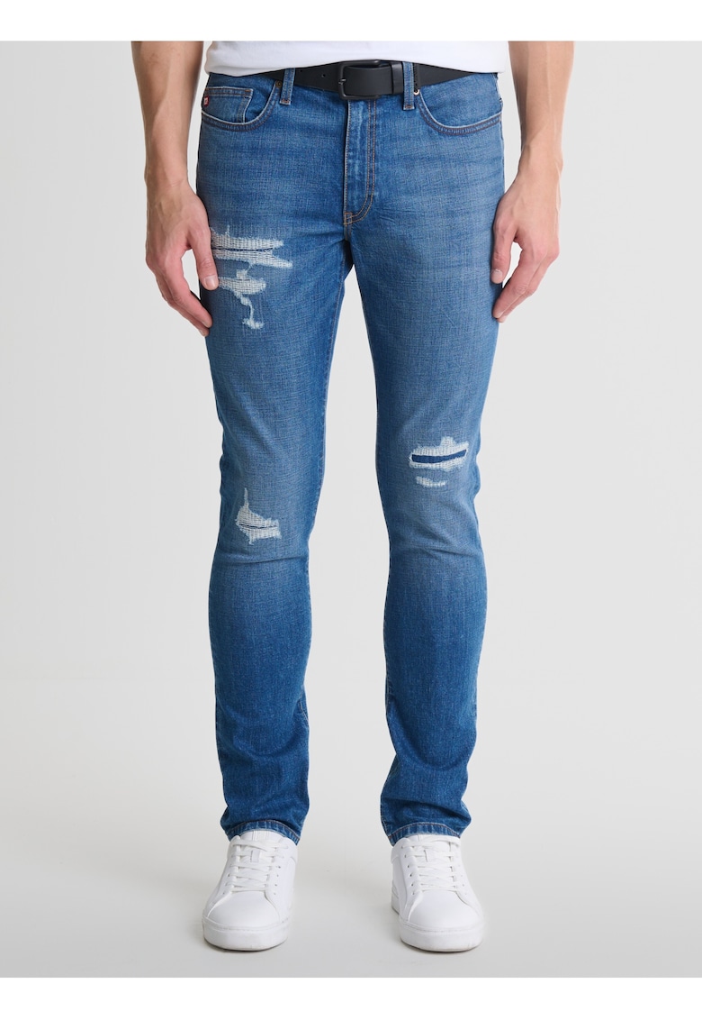 Blugi barbati -  skinny - talie joasa - albastru - denim