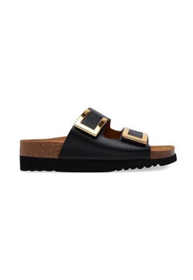 Papuci dama  Piele naturala - Negru - Negru