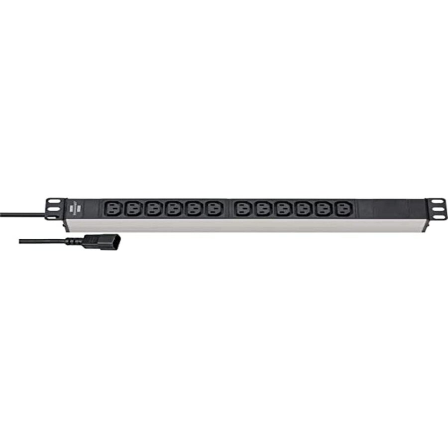 Priza Multipla Alu-Line 19  12-way, power strip (black/silver, 1U, IEC connector)
