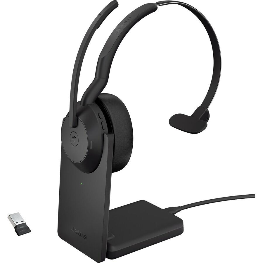 Casti Evolve2 55 cu Statie de Incarcare Negru