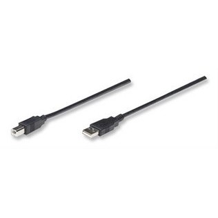 Cablu USB convertor Manhattan, A Male / B Male, 3 m, Negru