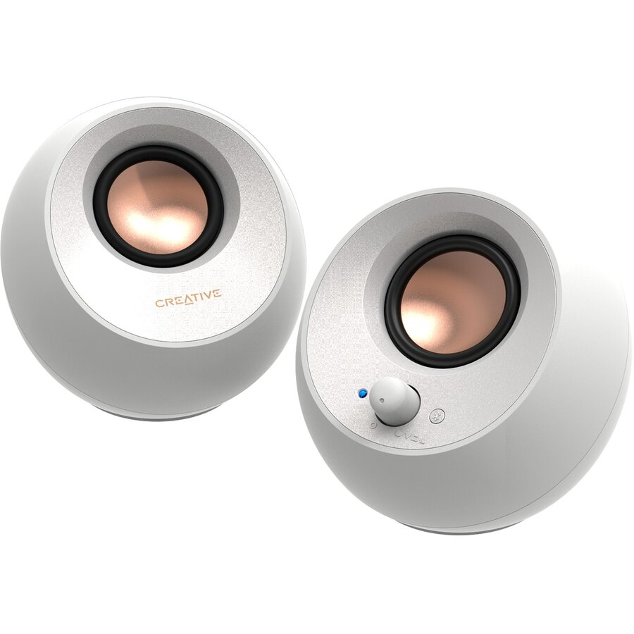 Creative Pebble V3, PC speakers (white, Bluetooth, USB-C, jack)
