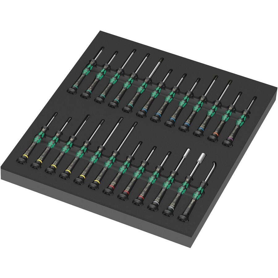 9715 foam insert Kraftform Micro Set 1 9715, screwdriver black/green, for Tool Rebel workshop trolley