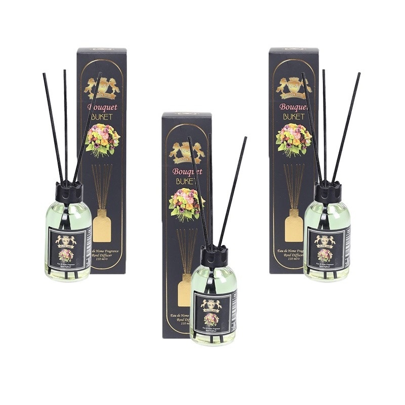 Set 3 Difuzoare de Camera cu Betisoare Golden Silva Bouquet, 3 x 110ml