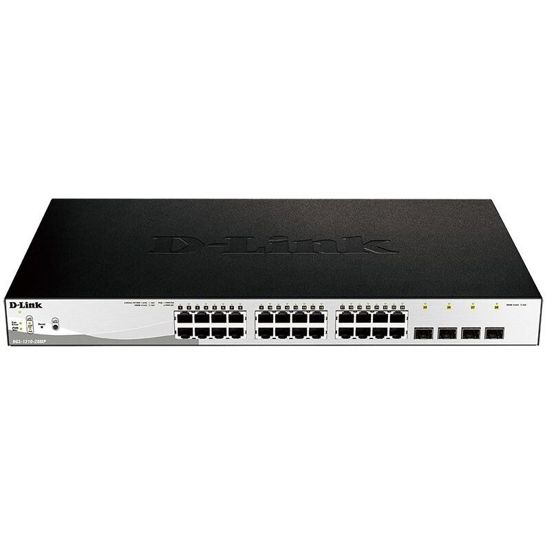 PoE+ (Power Over Ethernet) Switch Smart  28-port-uri PoE+ Gigabit + 4 SFP ports, D-Link DGS-1210-28MP