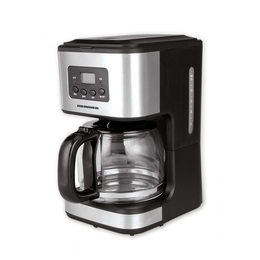 Cafetiera digitala Heinner HCM-D915, display LCD, 900W, 1.5L, timer, negru-inox