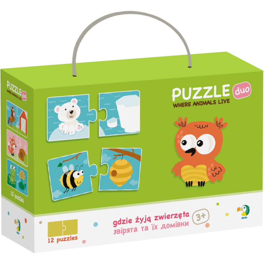 Duo Puzzle - Unde traiesc animalele? (2 piese)