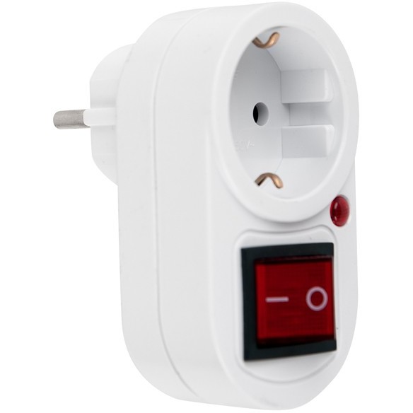 Adaptor  921.016 1 priza Schuko cu intrerupator