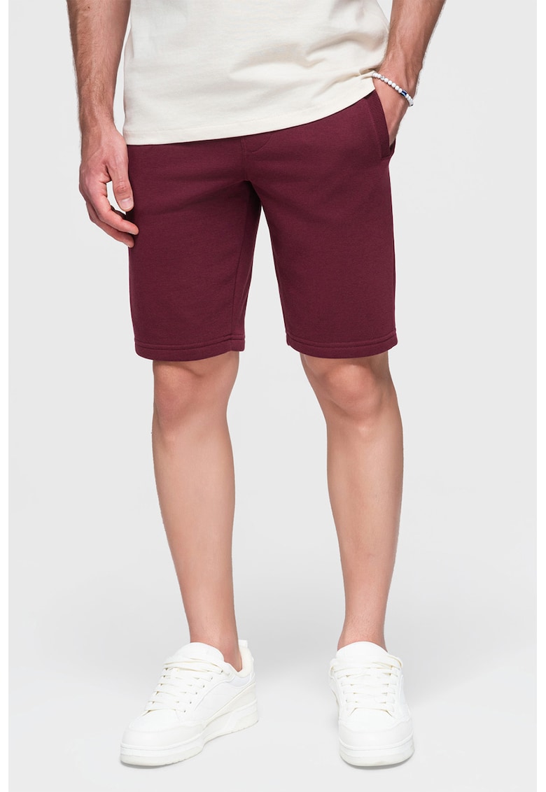 Pantaloni scurti de bumbac cu talie ajustabila - Visiniu