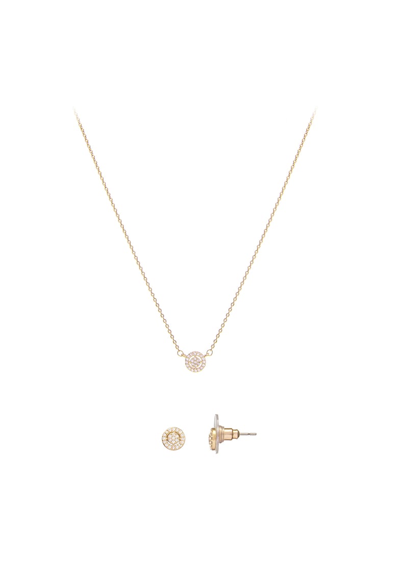 Set de colier si cercei cu cristale - Auriu
