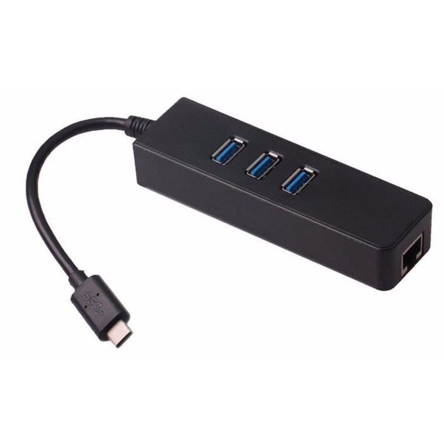 Techly Placa retea adaptor USB-C 3.1 na Gigabit Ethernet RJ45 cu hub 3x USB-A