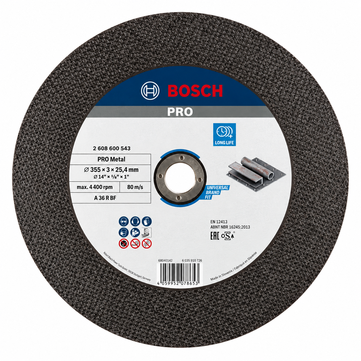 X Disc pentru taiere drept metal, Bosch, 350 X 25,40 X 2,8 mm