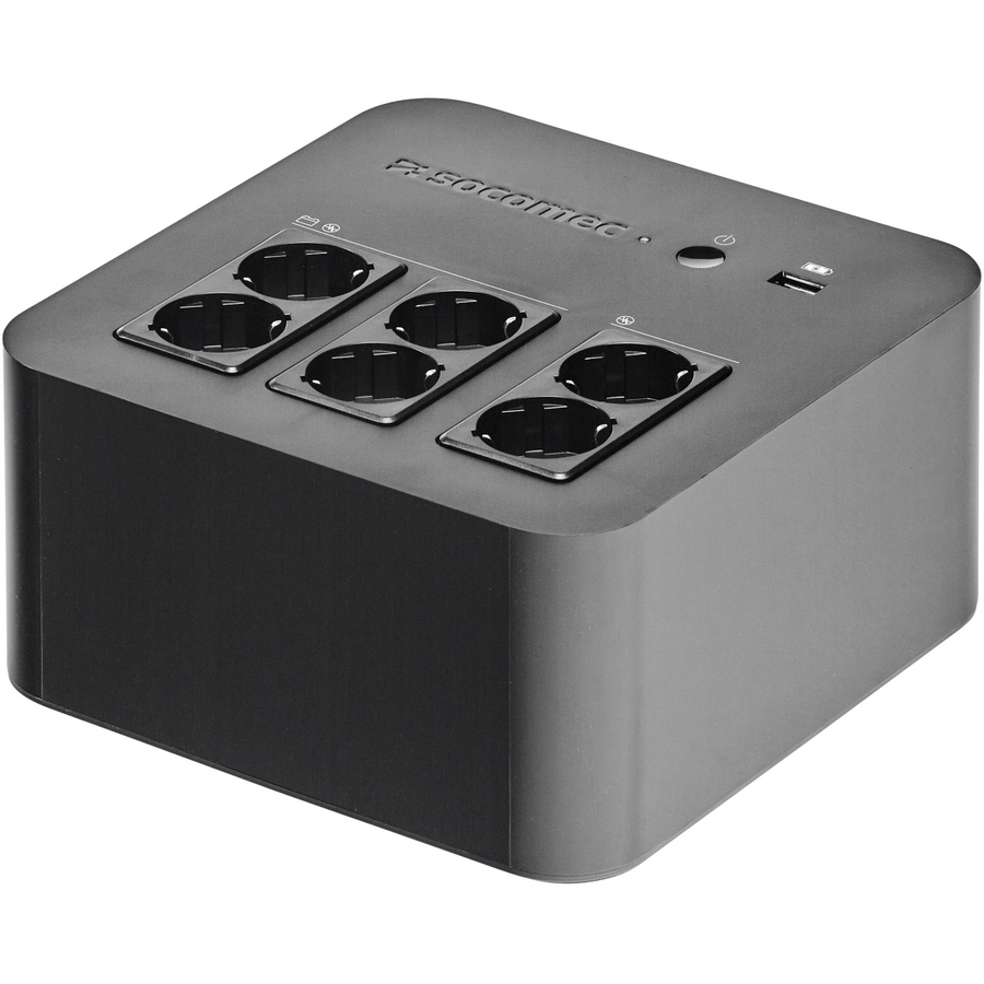 UPS SOCOMEC Netys PL 600VA, putere 600VA / 360W, 6 prize 'Out' (3 UPS + 3 Surge), timp de back-up (1