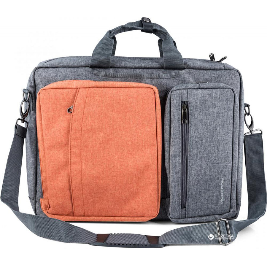 Geanta-Rucsac laptop Modecom RENO, Negru-Portocaliu