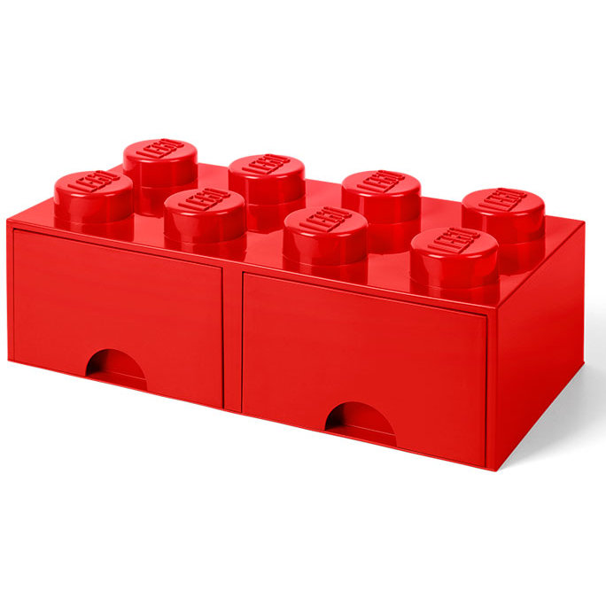 Cutie depozitare LEGO 2x4 cu sertare, rosu (40061730)