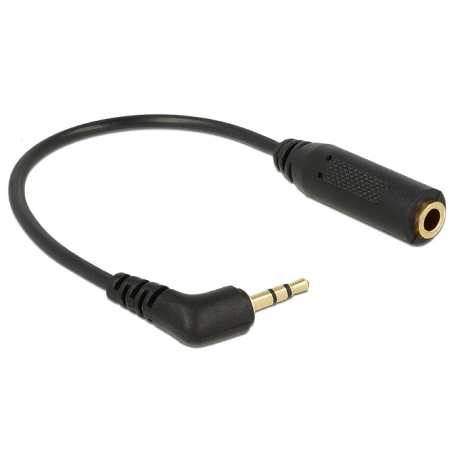 Cablu stereo jack 2.5mm 3 pini la jack 3.5mm 3 pini, unghi t-m Delock
