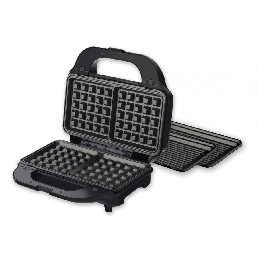 Sandwich maker Heinner SM-2H900BKS, placi detasabile anti-adezive XL, 900W
