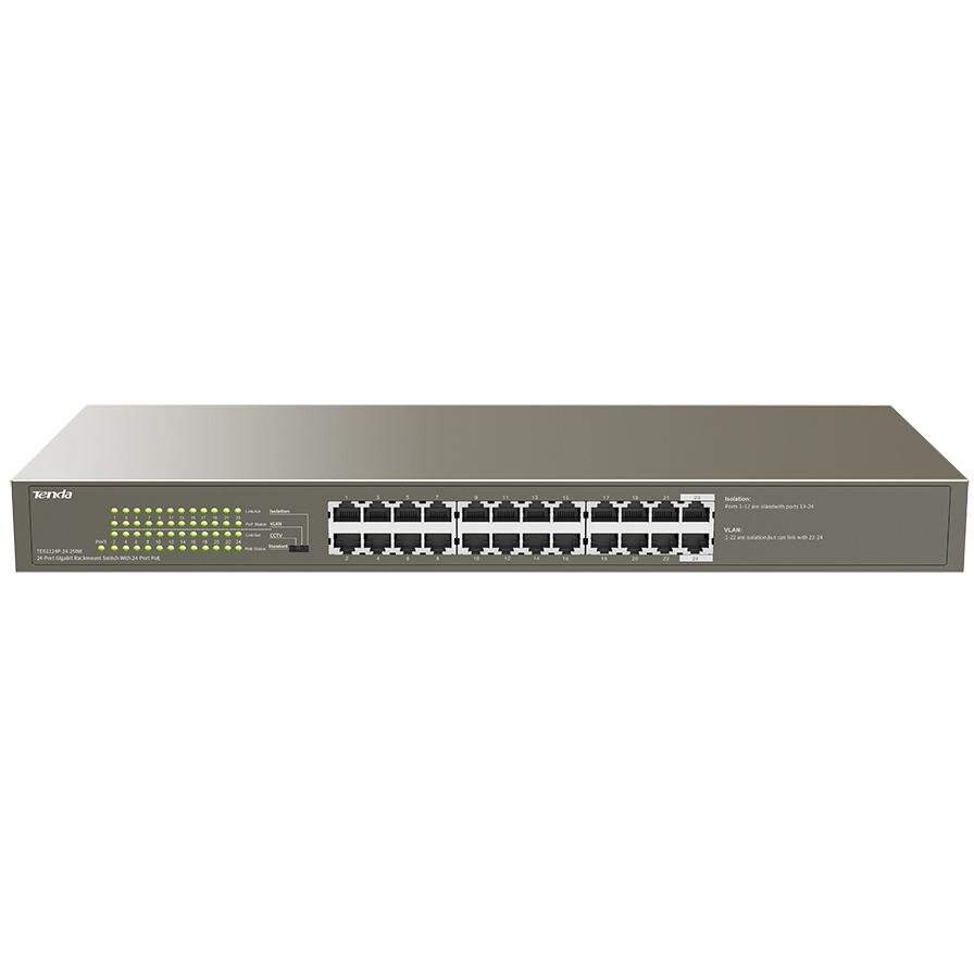 Switch Tenda TEG1124P-24-250W, 24PorturiPoE 10/100/1000Mbps