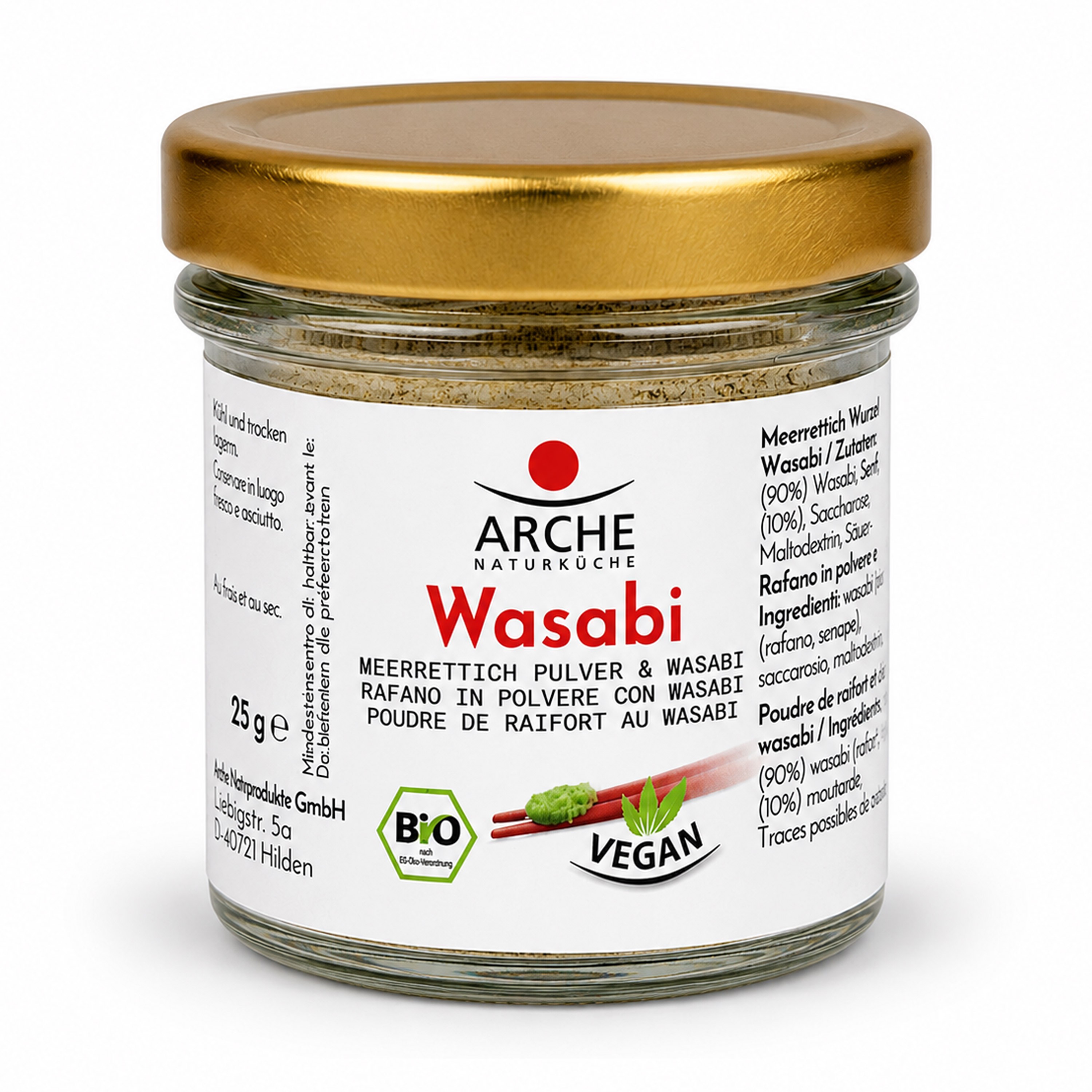 Wasabi bio, pulbere din radacina de hrean 25g Arche
