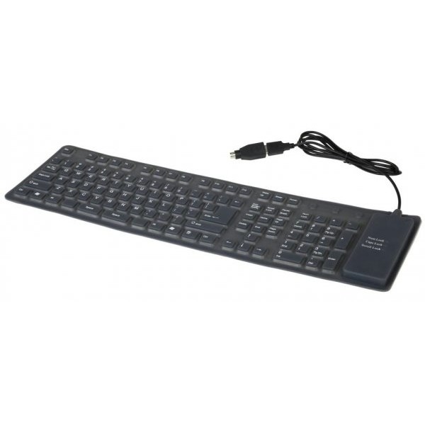 Tastatura KB-109F-B flexibila, USB / PS2