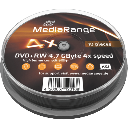 DVD+RW 4x, 4.7 GB, 10 bucati