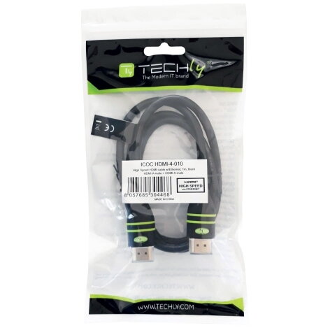 TECHLY 304499 Techly Cablu pentru Monitor HDMI-HDMI M/M 1.4 Ethernet, ecranat, 5m, negru