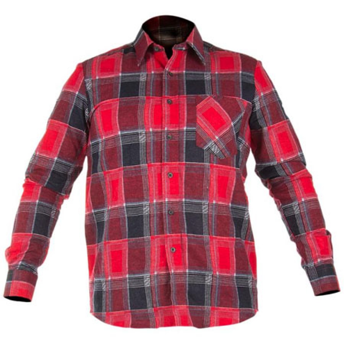 Camasa lucru flanel cu carouri rosii - 2xl/h-188