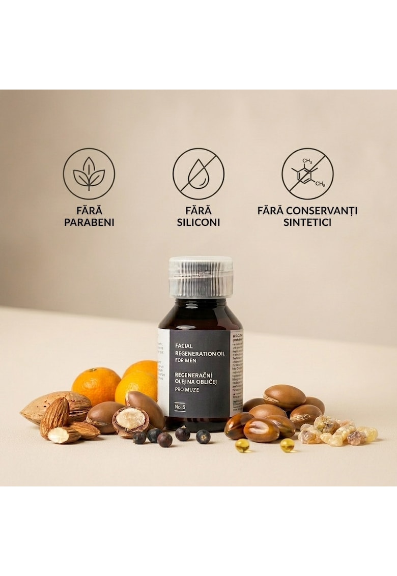Ulei de fata Regenerator pentru Barbati -  50ml - fara parabeni - siliconi - parfumuri sintetice sau conservanti artificiali - 100% natural