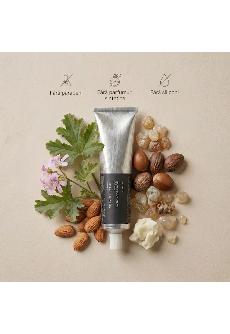 Crema de maini si corp pentru Barbati -  100g - fara parabeni si siliconi - pentru pielea uscata - crapata sau iritata - formula hranitoare si rapid absorbanta