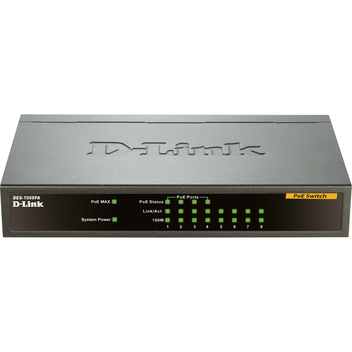 Switch DES-1008PA, 8 porturi 10/100, POE
