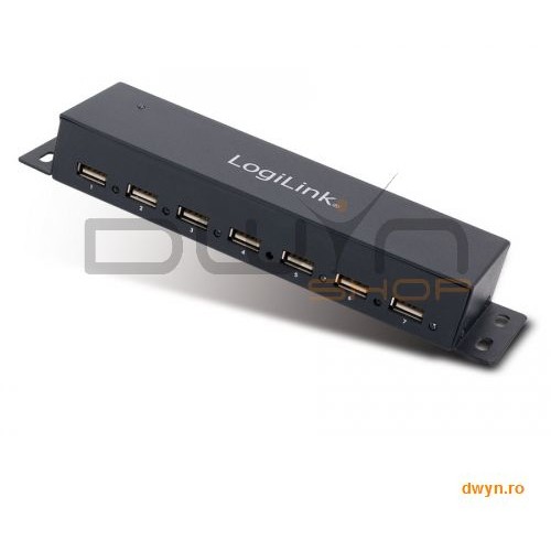 HUB USB 2.0 extern, 7*USB,metal, incl. alimentare, Logilink 'UA0148'