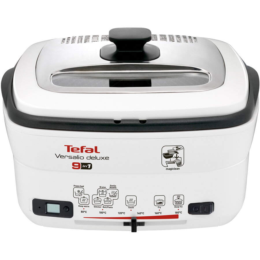 Friteuza 9in1 Tefal Versalio Deluxe FR495070, 1600 W, 1 kg, Bol detasabil, Alb-Negru