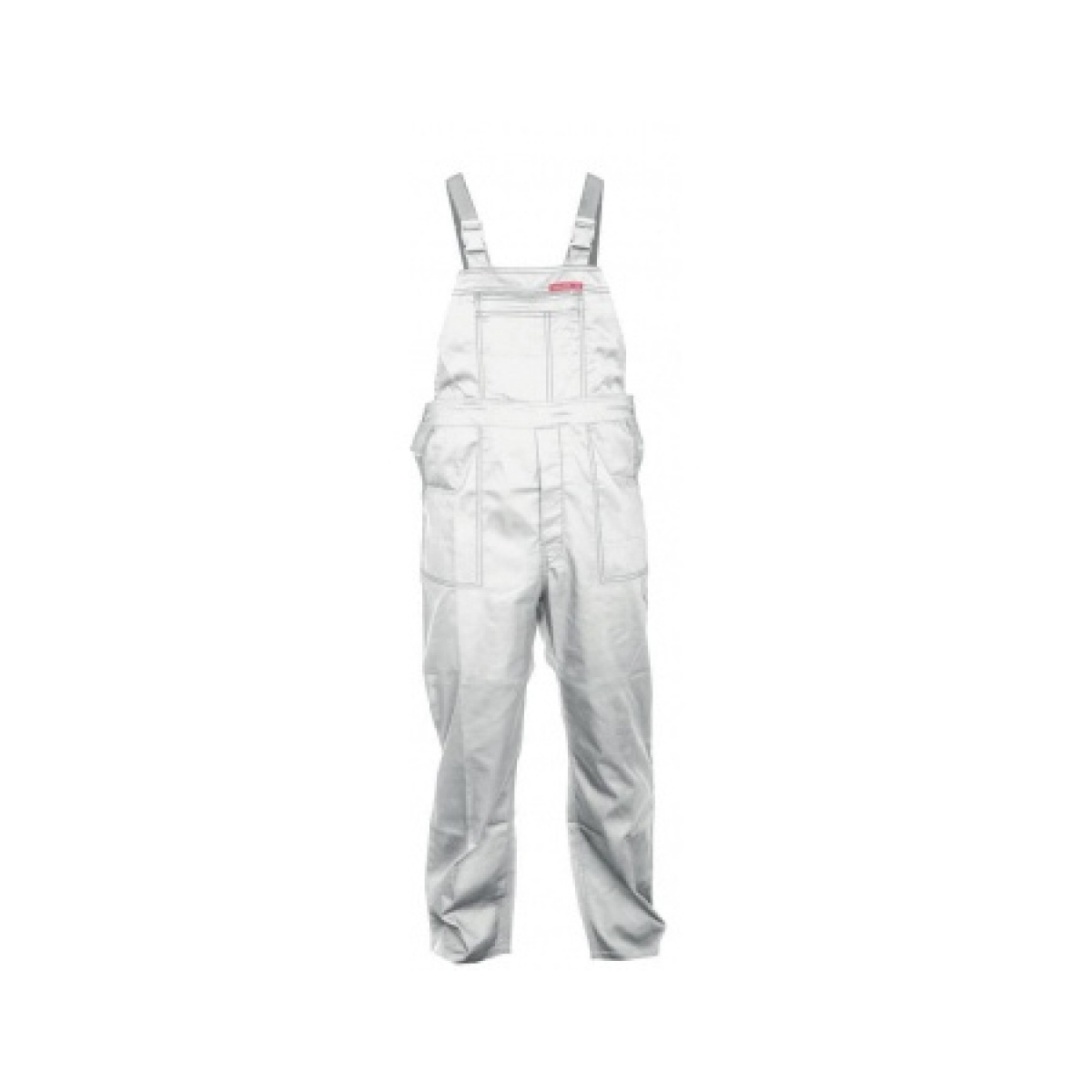 Pantalon lucru cu pieptar / alb - l/h-182