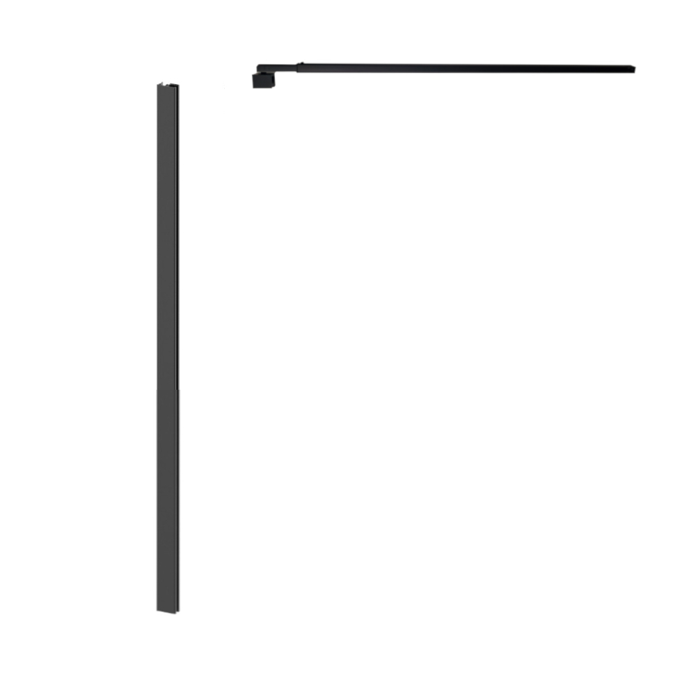 Kit instalare perete fix dus / walk in Sanotechnik D9000, finisaj uni negru, reglabil 70 – 120 x 200 cm