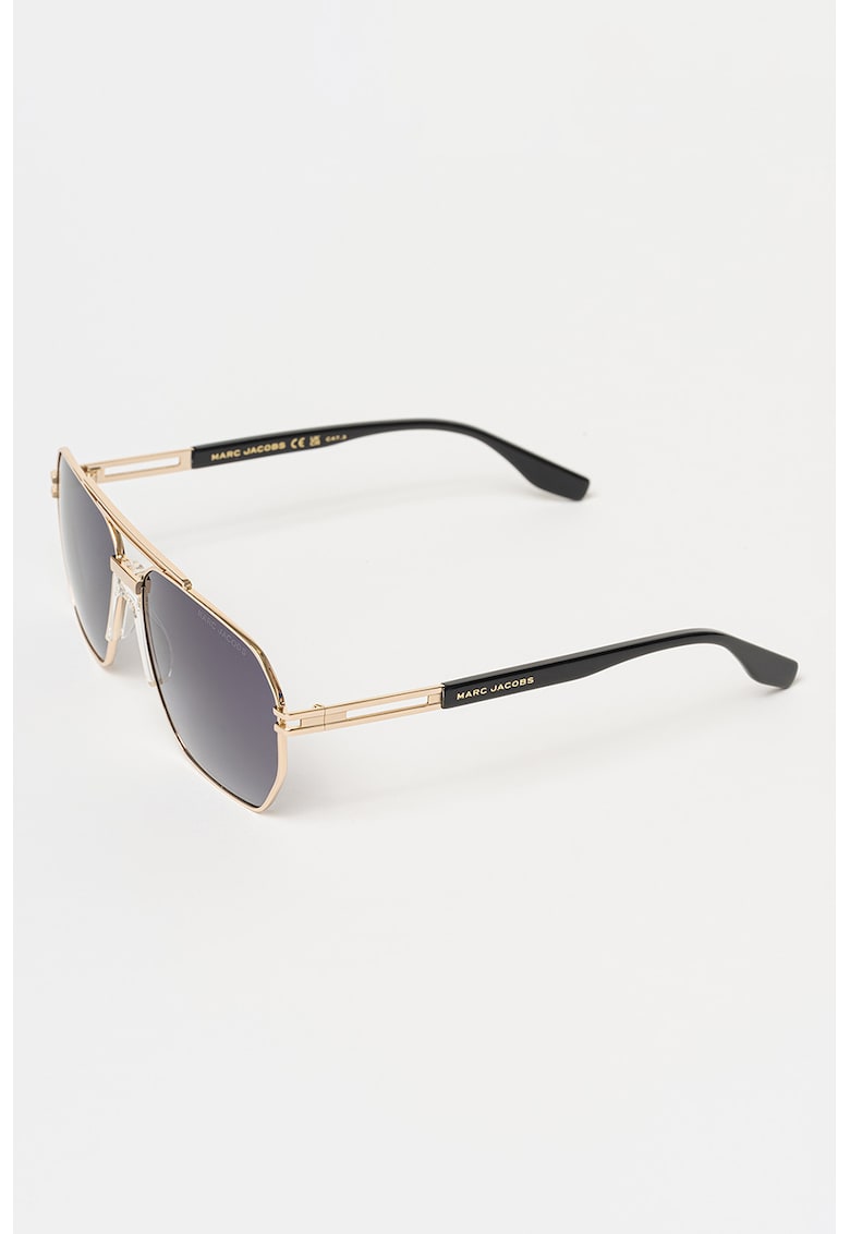 Ochelari de soare aviator cu rama metalica - 65499 - Auriu/Negru