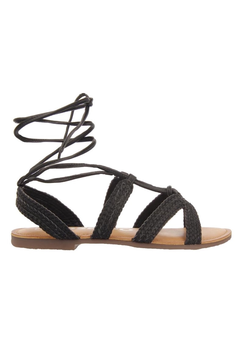 Sandale de piele cu aspect impletit Gladiator - Negru