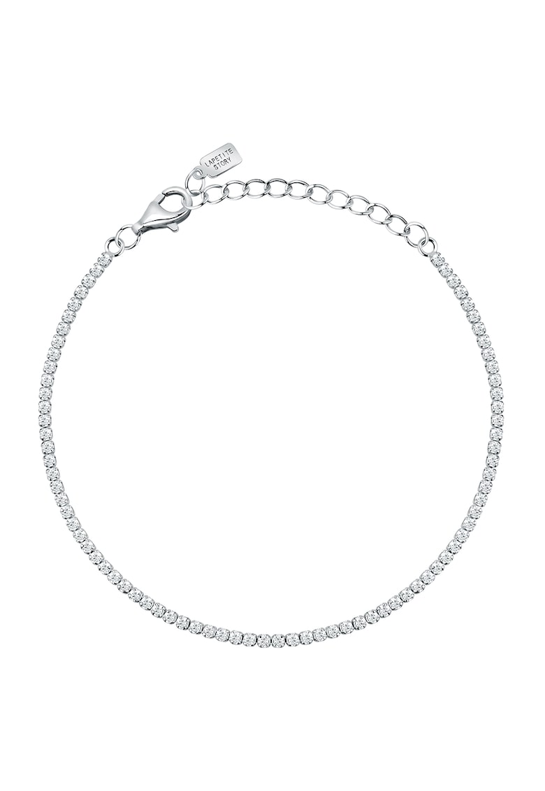 Bratara de argint cu pietre zirconia - Argintiu/Transparent