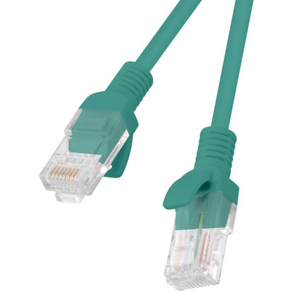 Patch Cord Lanberg PCU5-20CC-0025-G, U/UTP, Cat. 5e, 0.25 m, Green, 10 bucati
