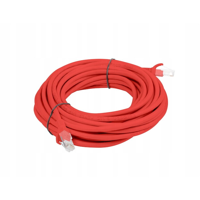 Cablu patchcord categoria 6 UTP, PVC, Izolatie exterioara, 5 metri, Rosu