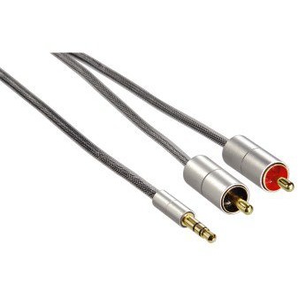 Accesorii Audio Hi-Fi Cablu audio 3.5mm-2xRCA  Hama Aluline 80864, 1 metru, gri