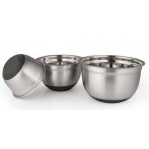 BOL INOX SATINAT,BAZA ANTIADERENTA,26 CM Material : inox 0.5 mm, baza antiaderenta din silicon