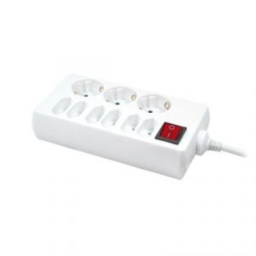Prelungitor cu intrerupator, 9 prize (3 Schuko/6 Euro),1,5m, white, Logilink ' LPS201'