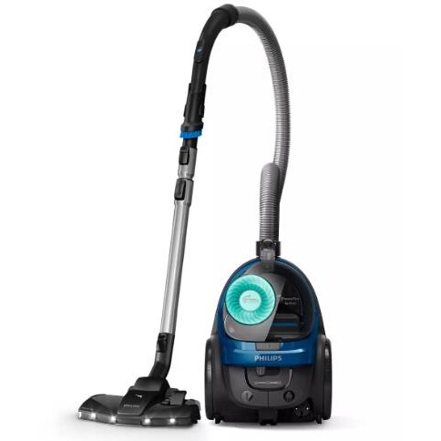Aspirator fara Sac FC9557/09 PowerPro Active Seria 5000 PowerCyclone 7 1.5L 900W Filtru Alergenic H13 Cap de Aspirare Triactive + LED Albastru/Negru