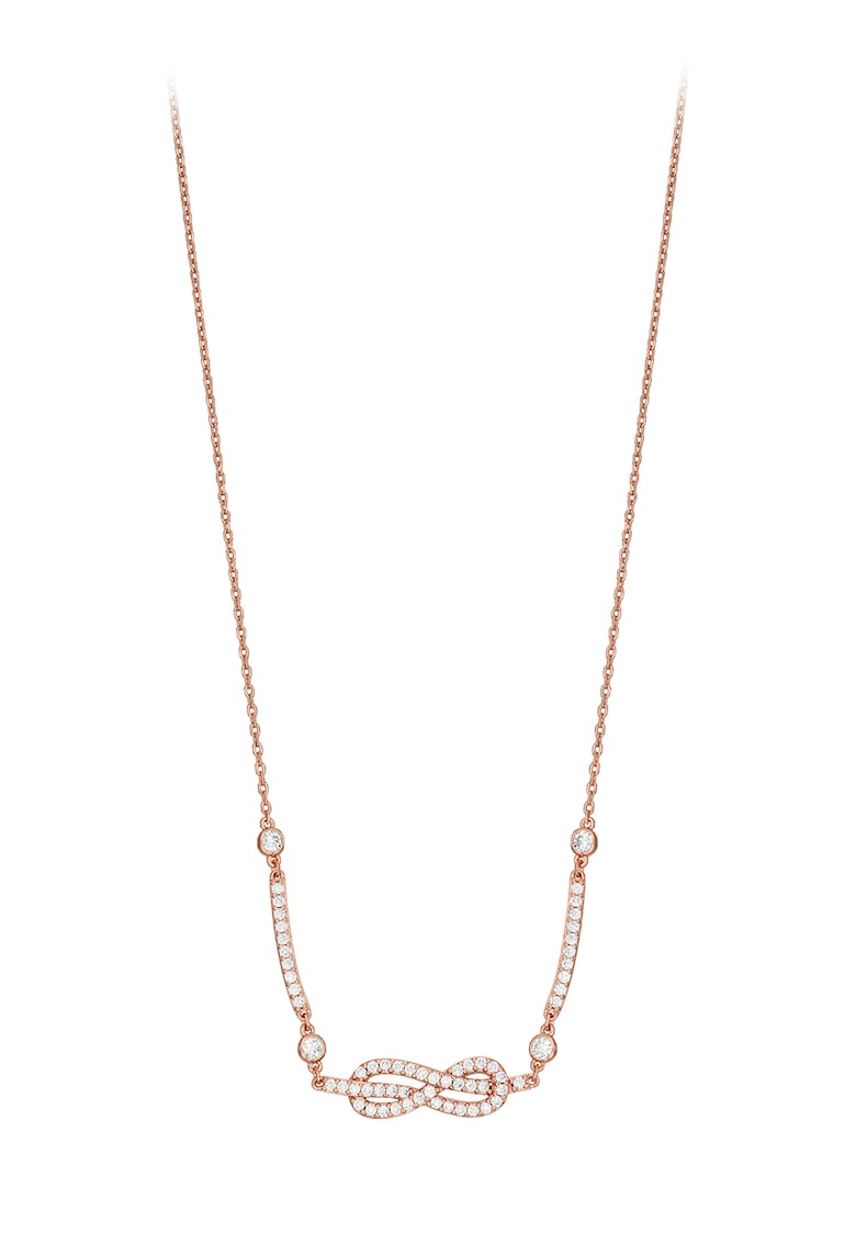 Colier cu cristale - Auriu rose/Transparent