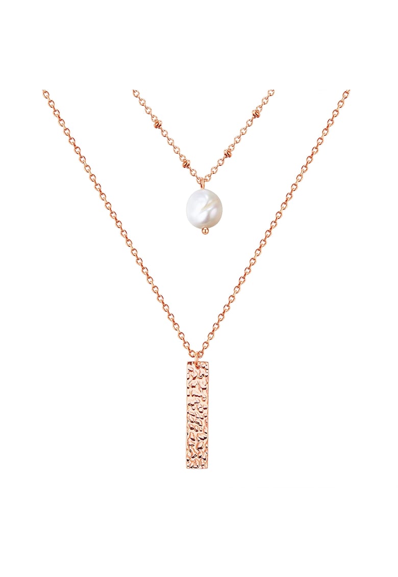 Colier stratificat - placat cu aur de 18K - Auriu rose