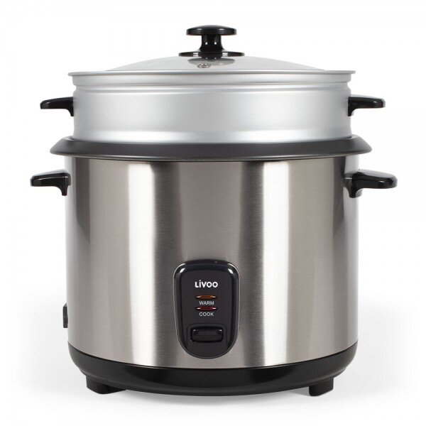 Aparat de Gatit Orez si Legume la Abur DOC293 Capacitate 2.8L 16 Portii Vas Detasabil cu Acoperire Antiaderenta si Indicator de Nivel Capac Transparent cu Aerator de Abur Oprire Automata Functie de Pastrare la Cald 1000W  Inox