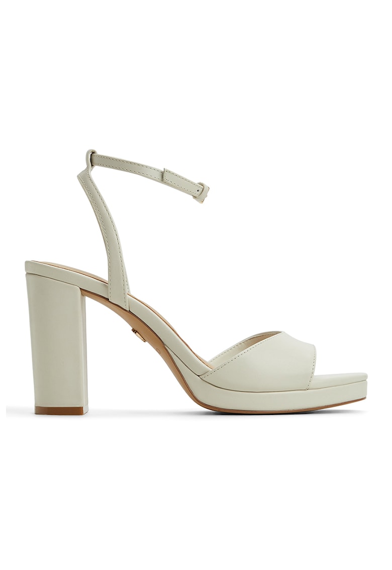 Sandale de piele cu toc masiv Gracious - Alb
